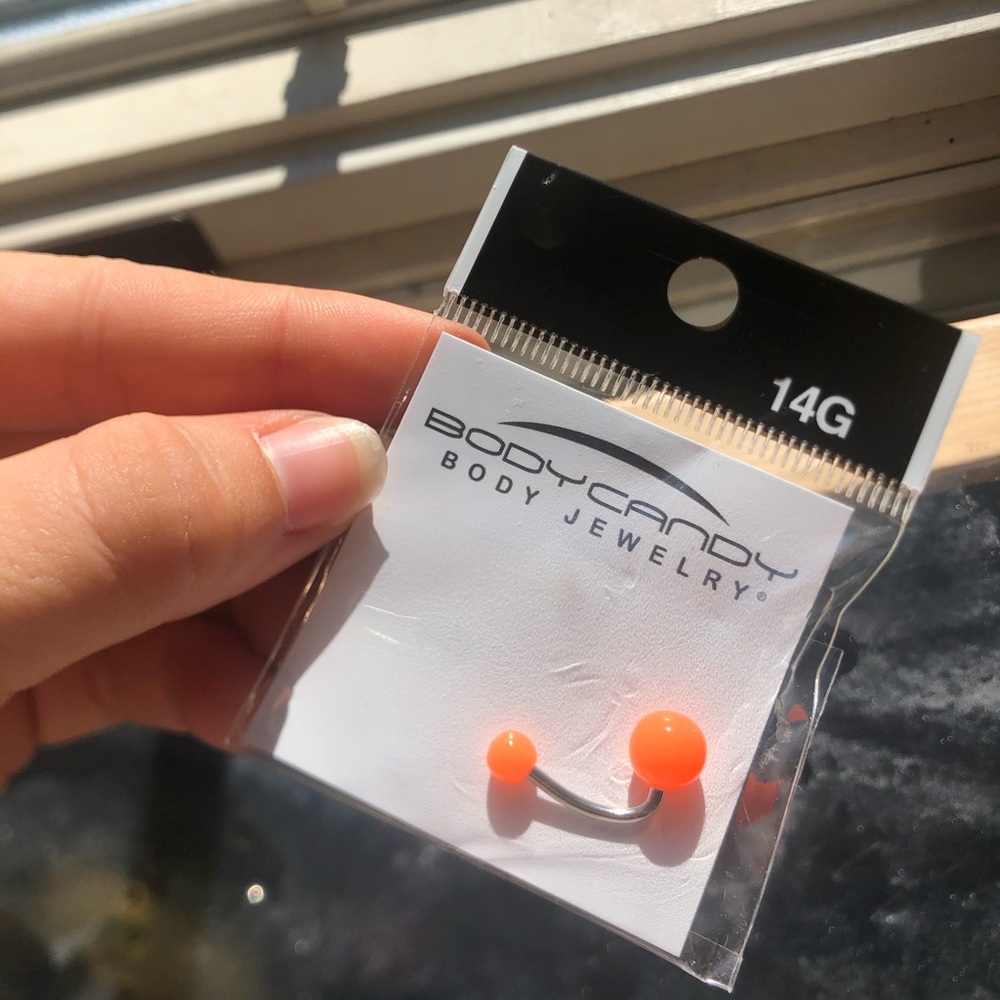 Neon Orange Belly Button Ring
